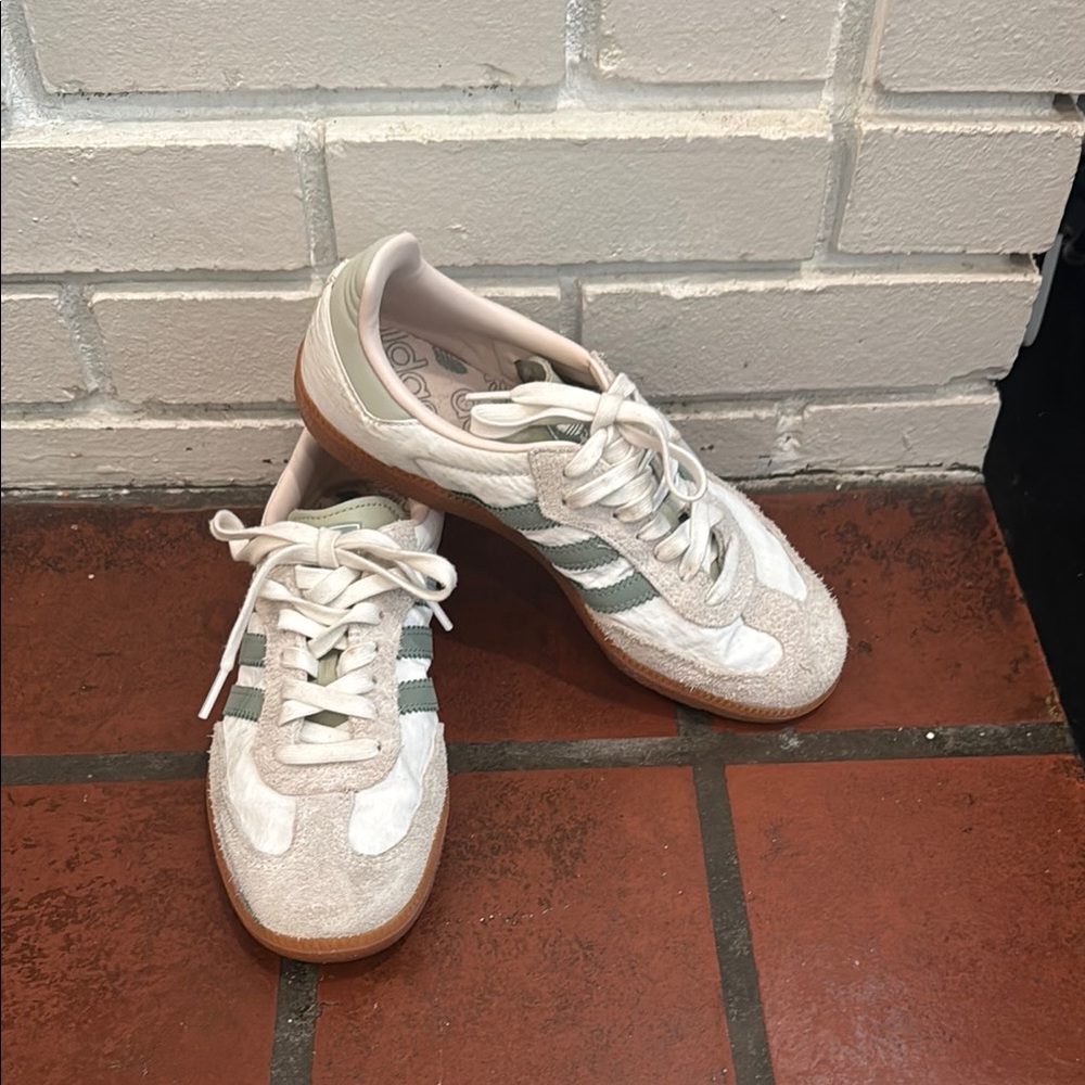 Adidas Samba White and Green Sneakers
